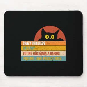 Vintage Childless Cat Ladies For Kamala Harris Pre Mouse Pad