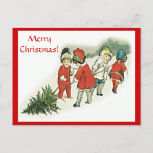 Vintage Children and Christmas Tree Postcards