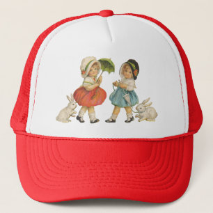 Vintage Children and Rabbits Trucker Hat