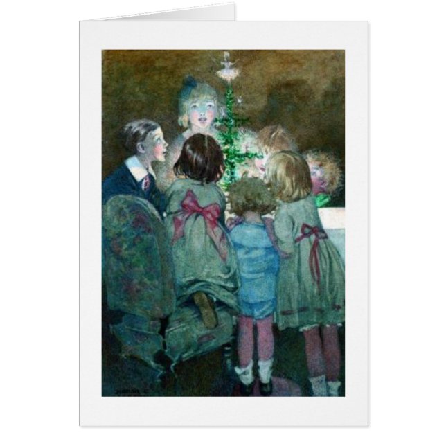 Vintage - Children Around a Christmas Tree, (Front)