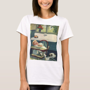 Vintage Children, Baby Sleeping Highchair Kitchen T-Shirt