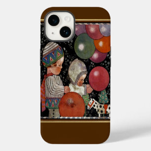 Vintage Children Birthday Party, Balloons and Toys iPhone 14 Case