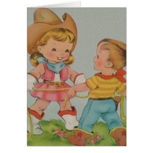 Vintage children blank card