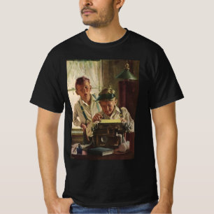 Vintage Children Boy Newspaper Journalists, Writer T-Shirt