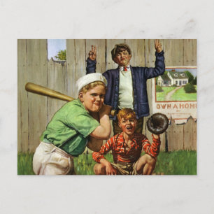 Vintage Children Boys Sports Baseball Player Game Postcard