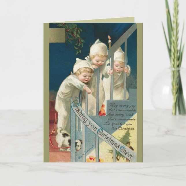 Vintage Children Christmas Card (Front)