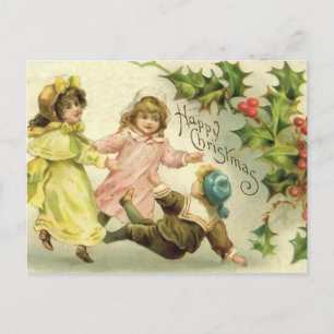 Vintage Children Christmas Postcard