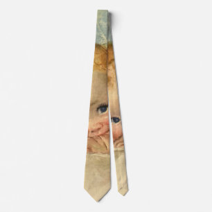 Vintage Children, Cute Baby Girl on Blanket Tie