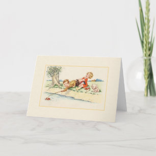 Vintage Children Fishing Note Card