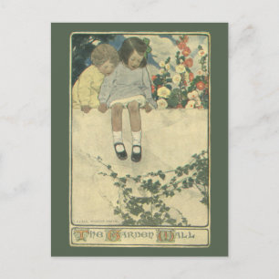 Vintage Children, Garden Wall Jessie Willcox Smith Postcard
