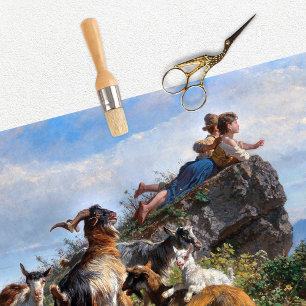 Vintage Children Goats Tissue Paper