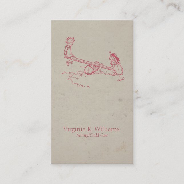 Vintage Children on Play Ground Business Card (Front)