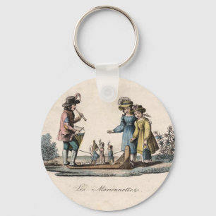 Vintage Children Puppets Antique Key Ring