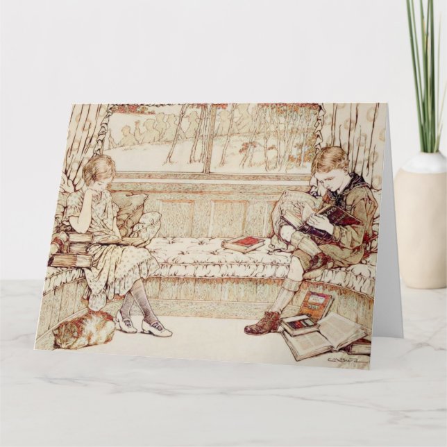 Vintage children reading card (Front)