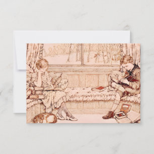 Vintage Children Reading cottagecore Thank You Card