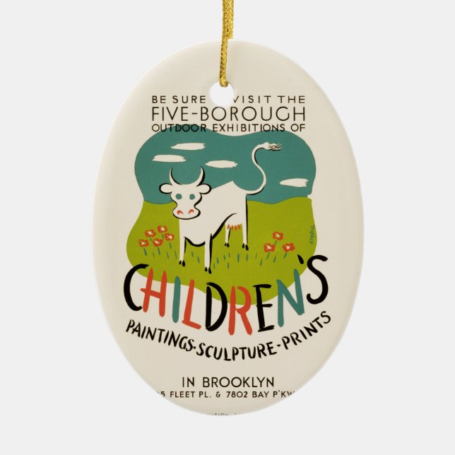 Vintage Children’s Art ornament (Front)