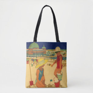 Vintage Children, Sisters Family Vacation at Beach Tote Bag