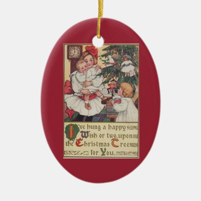 Vintage Children Victorian Christmas Tree Ornament (Front)