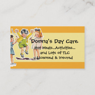 Vintage Children's Illustration Day Care Services Business Card