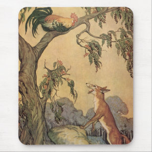 Vintage Children's Story Book, Aesop's Fables Mouse Pad