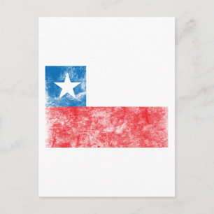Vintage Chile Flag Postcard
