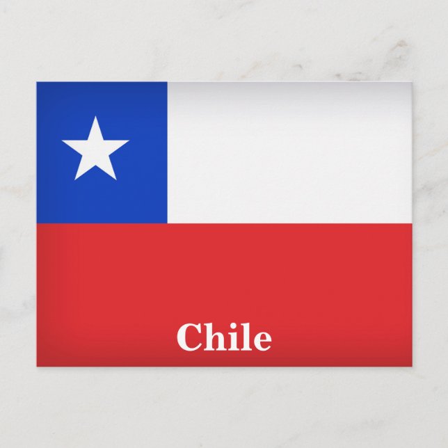 Vintage Chile Flag Travel Tourism Postcard (Front)