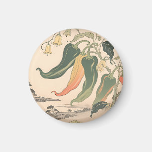 Vintage Chilli Pepper Illustration Magnet