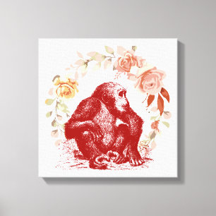 Vintage Chimpanzee Canvas Print