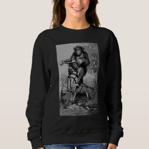 Vintage Chimpanzee Monkey Riding Tricycle Chimp  M Sweatshirt