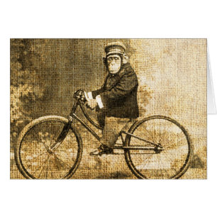 Vintage Chimpanzee on a Bicycle