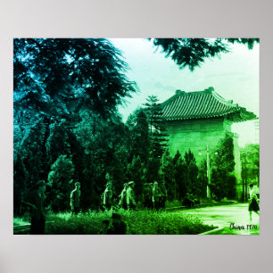 Vintage China Canton martyrs parc Poster