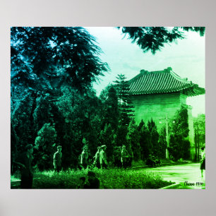 Vintage China Canton martyrs parc Poster