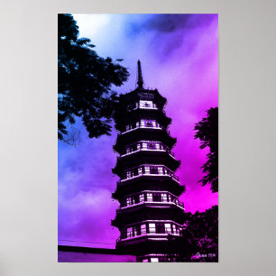 Vintage China Canton the flowery pagoda Poster