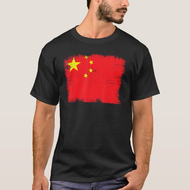 Vintage China Flag Chinese Independence Day T-Shirt (Front)
