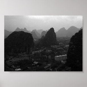 Vintage China Guilin city overview Poster