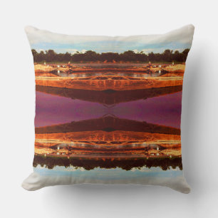 Vintage China Guilin Cormorant Fisherman Cushion
