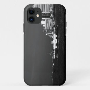 Vintage China Hong Kong boat skyscraper sea Case-Mate iPhone Case