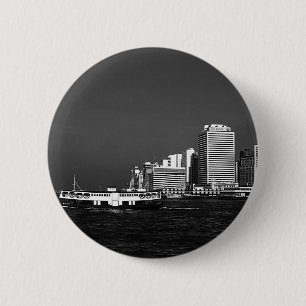 Vintage China Hong Kong boat skyscraper ​​sea Post 6 Cm Round Badge