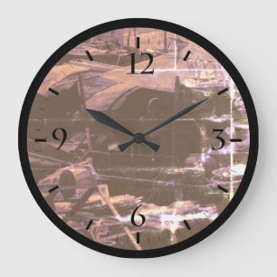 Vintage China Hong Kong houseboats Watch Large Clock