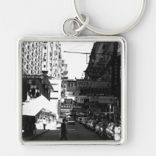 Vintage China Hong Kong street City cars Key Ring