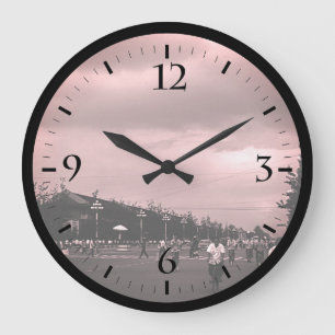 Vintage China Pekin street Tiananmen square Large  Clock