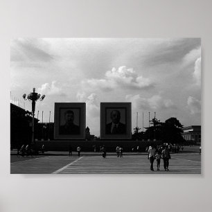 Vintage China Pekin Tiananmen square Poster
