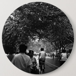 Vintage China Shanghai street 1970 6 Cm Round Badge