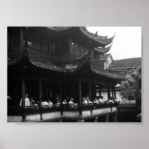 Vintage China Shanghai Yuyuan garden Dianchun hall Poster