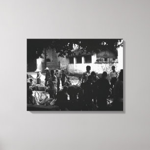 Vintage China Yangshuo market Canvas Print