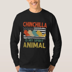 Vintage Chinchilla Animals Lover American Flag T-Shirt