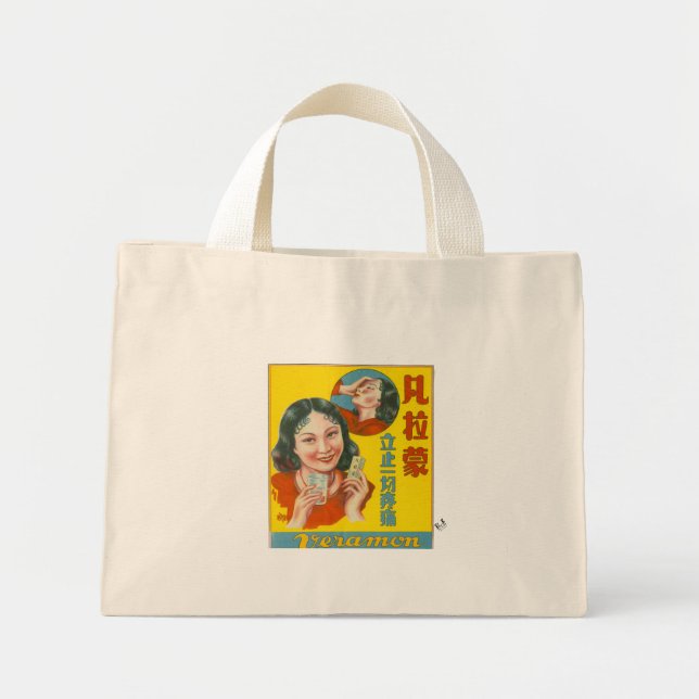 Vintage Chinese Aspirin Ad Mini Tote Bag (Front)