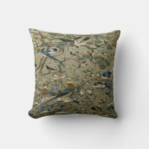 Vintage Chinese Bird Design Decor Pillow