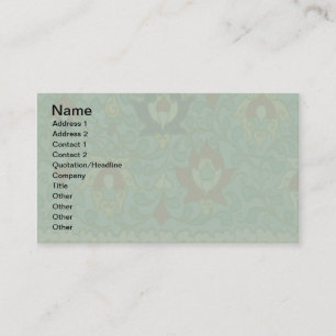 Vintage Chinese Blue Green Circle Business Card