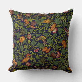 Vintage Chinese Butterflies & Flowers Cushion